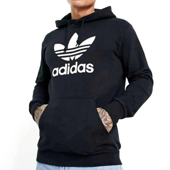 Adidas Originals Trefoil Logo Mens Hoodie Black (Men's Small) - Picture 1 of 6